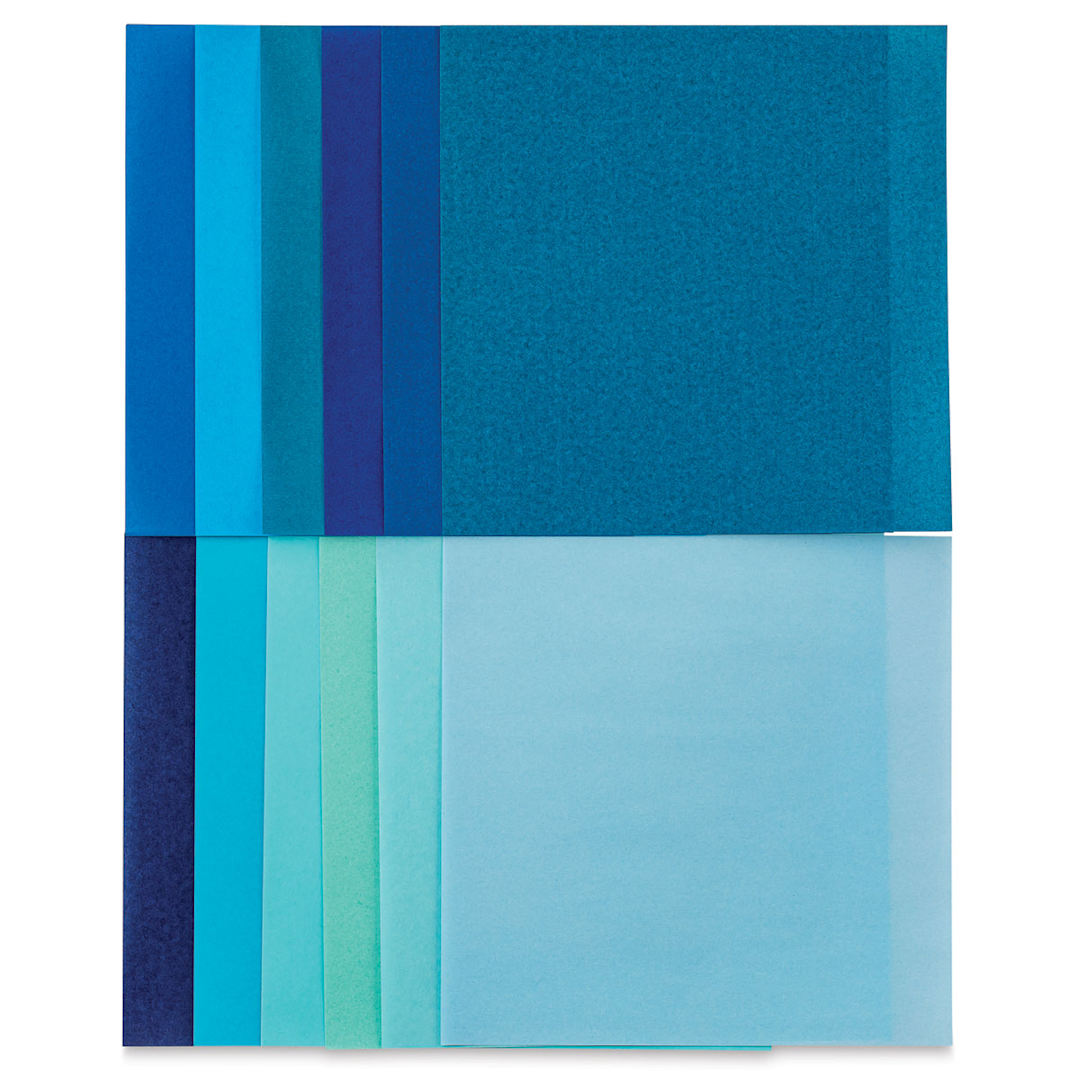 Open in modal - Aitoh Shades of Origami Paper - Blue, 5-7/8" x 5-7/8", 48 Sheets (Assorted blue origami papers)