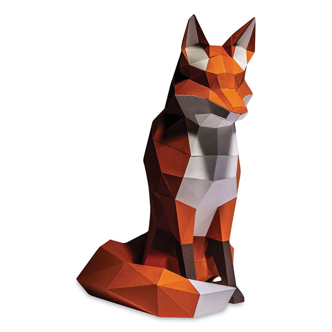 Open in modal - Papercraft World 3D Papercraft Model DIY Kit - Fox (Angled View)