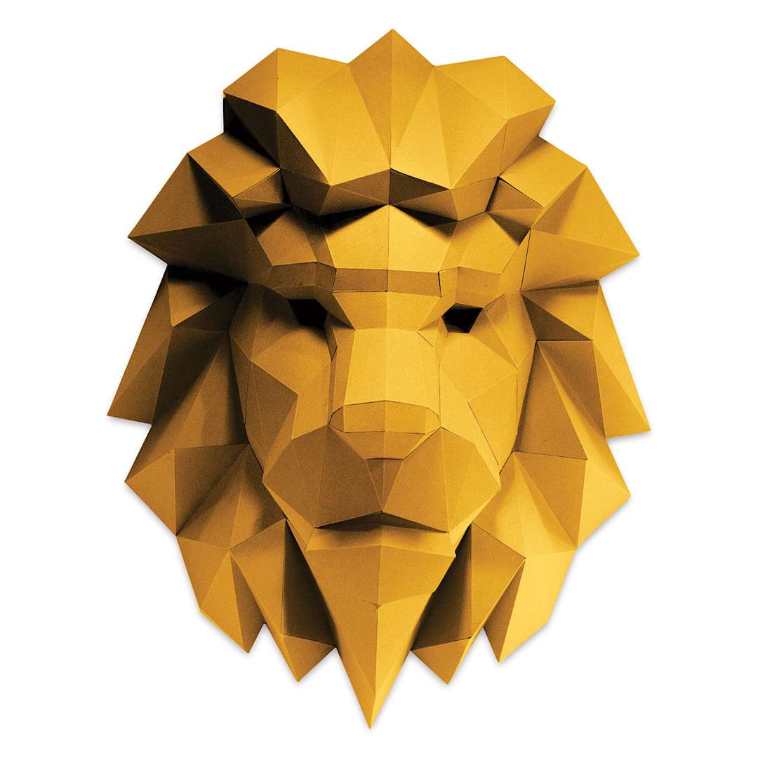 Open in modal - Papercraft World 3D Papercraft Wall Art DIY Kit - Lion Head (Front view)