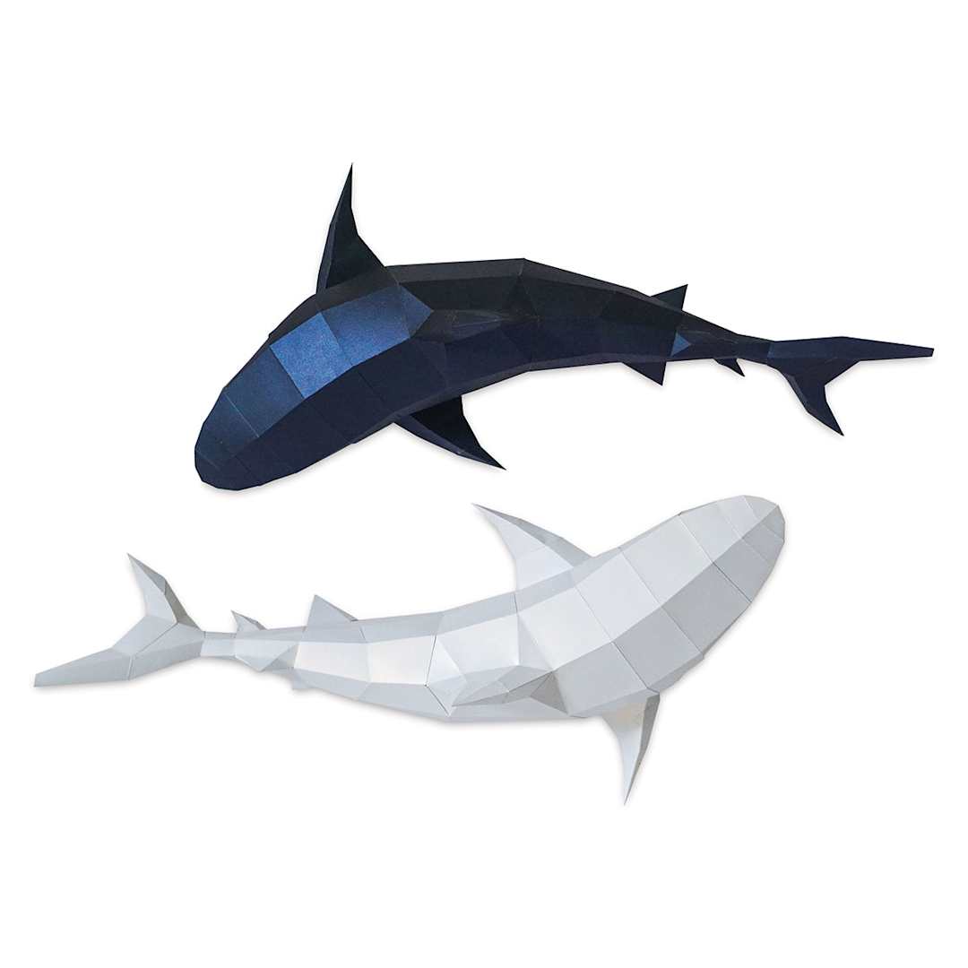 Open in modal - Papercraft World 3D Papercraft Wall Art DIY Kit - Tiger Sharks
