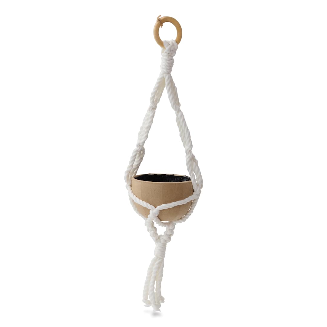 Open in modal - DecoPatch Macrame Plant Hanger - Small Planter inside the hanger