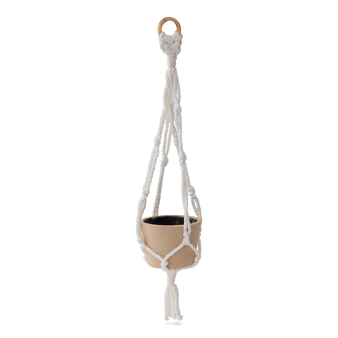 Open in modal - DecoPatch Macrame Plant Hanger - Large Planter inside the hanger