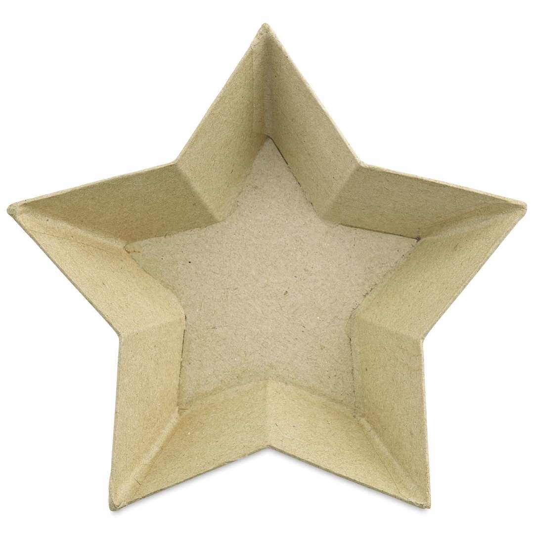 Open in modal - DecoPatch Paper Mache Tray - Star, 6" x 6" x 1-1/4", from above