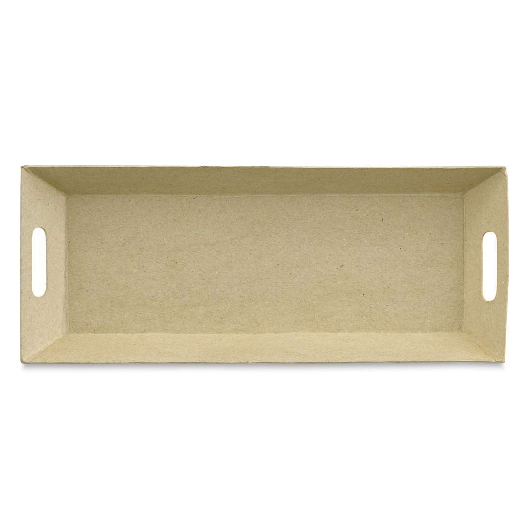 Open in modal - DecoPatch Paper Mache Tray - Rectangle, Large, 10-1/4" x 4-3/8" x 1-1/4", from above