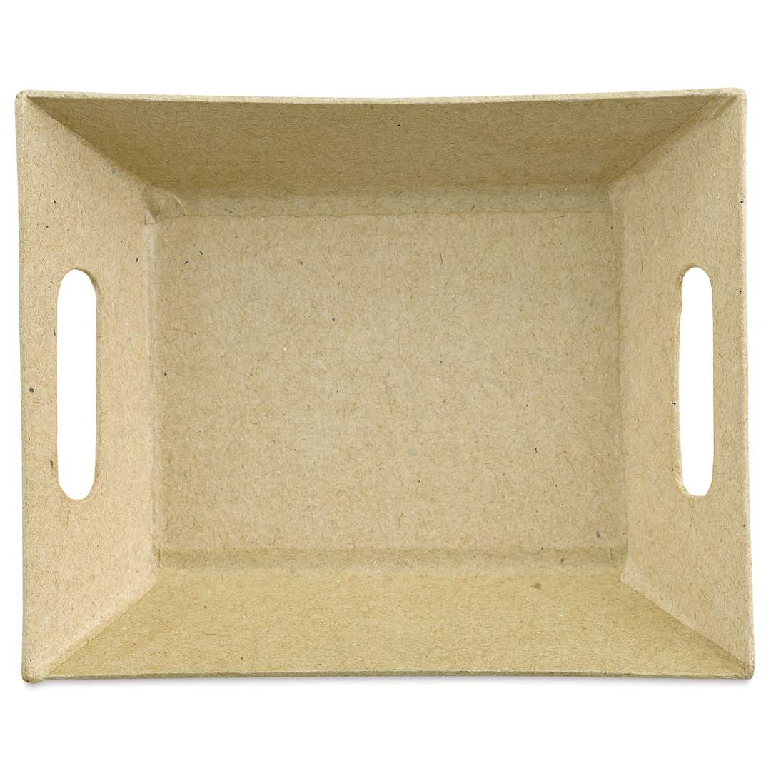 Open in modal - DecoPatch Paper Mache Tray - Rectangle, Small, 4-3/4" x 4" x 1", from above