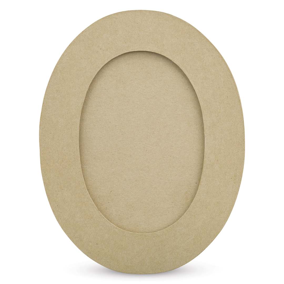 Open in modal - DecoPatch Paper Mache Frame - Oval, 11-7/8" x 9-1/4" x 3/8", front