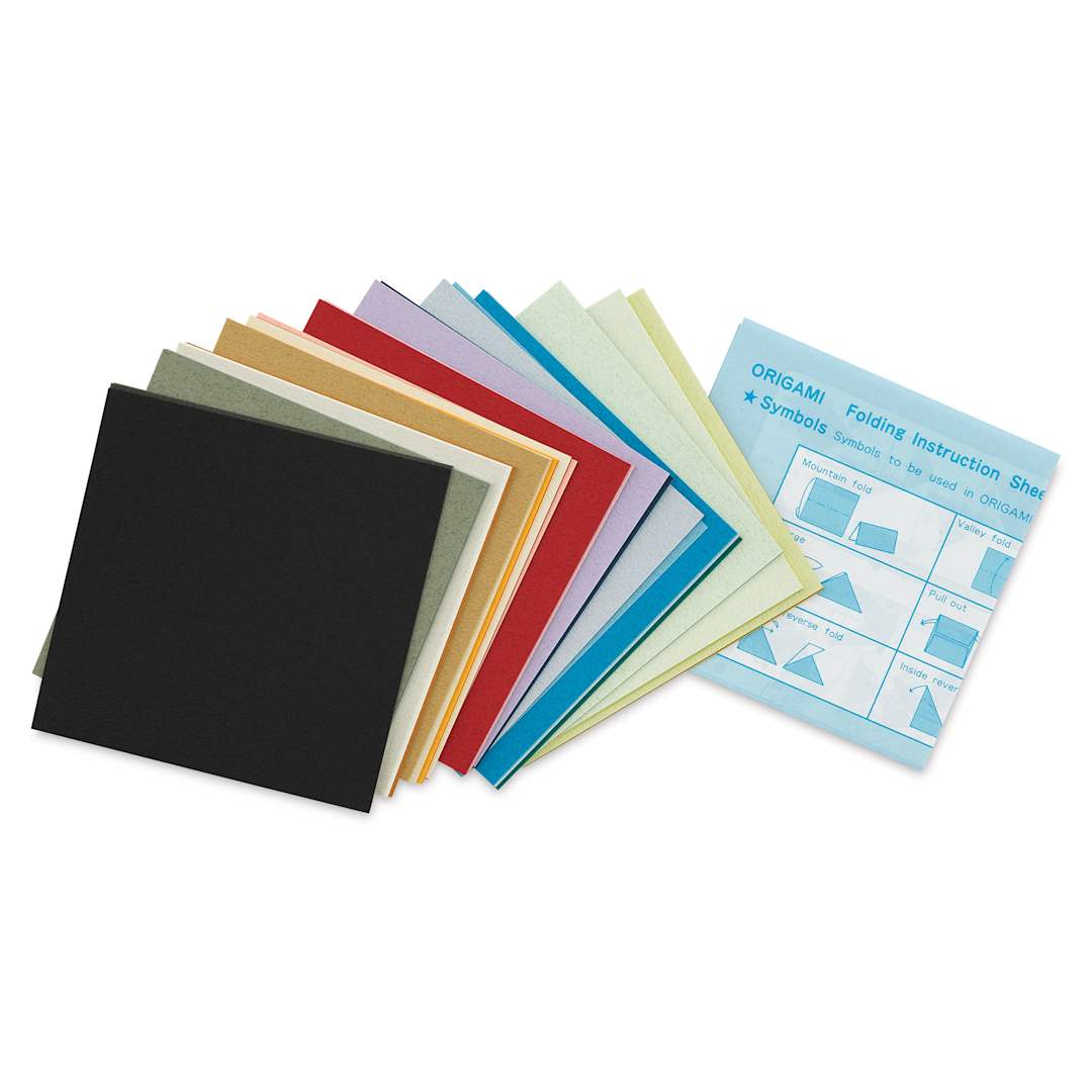 Open in modal - Yasutomo Pure Origami Paper - 3" x 3" Sheets, Assorted Colors, Pkg of 100 (contents)