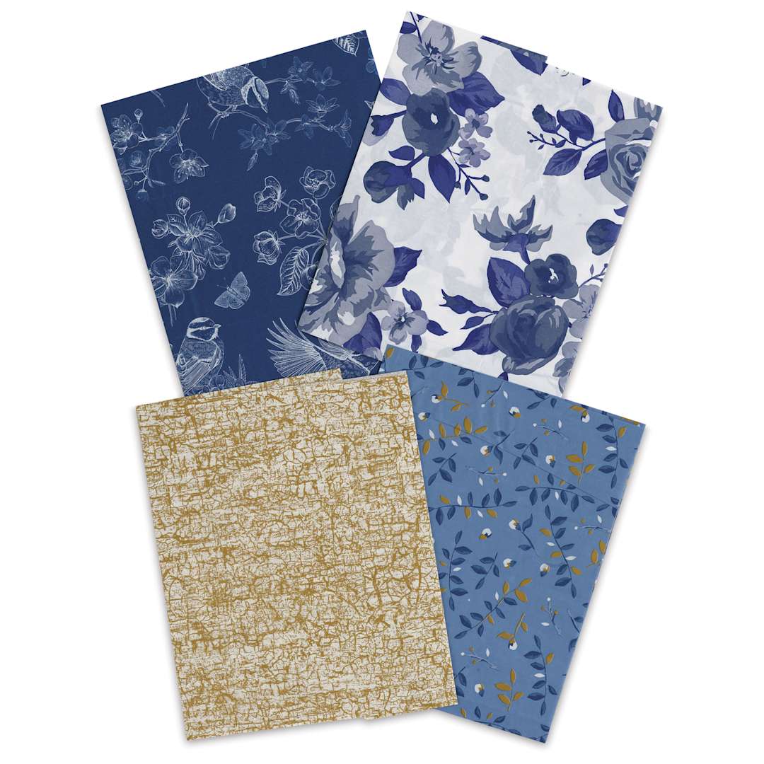 Open in modal - Decopatch Mix & Patch Paper Assortment - Set of 4, Shades of Blue, 30 cm x 40 cm