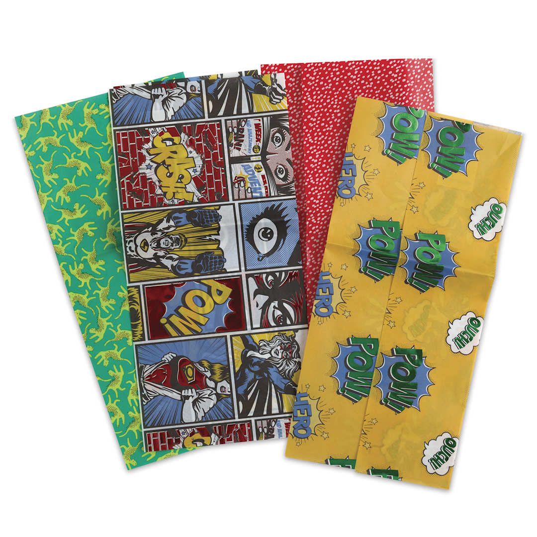 Open in modal - Decopatch Mix & Patch Paper Assortment - Set of 4, Superheroes, 30 cm x 40 cm