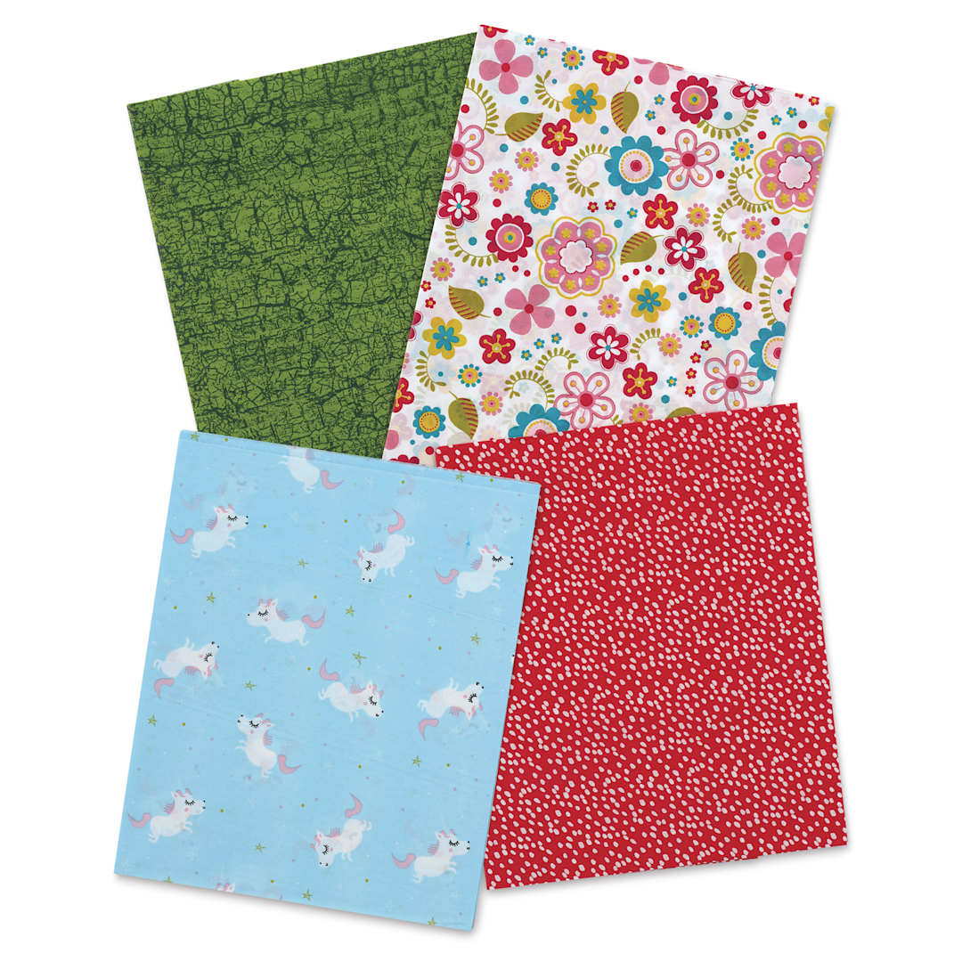 Open in modal - Decopatch Mix & Patch Paper Assortment - Set of 4, Enchanted Unicorns, 30 cm x 40 cm