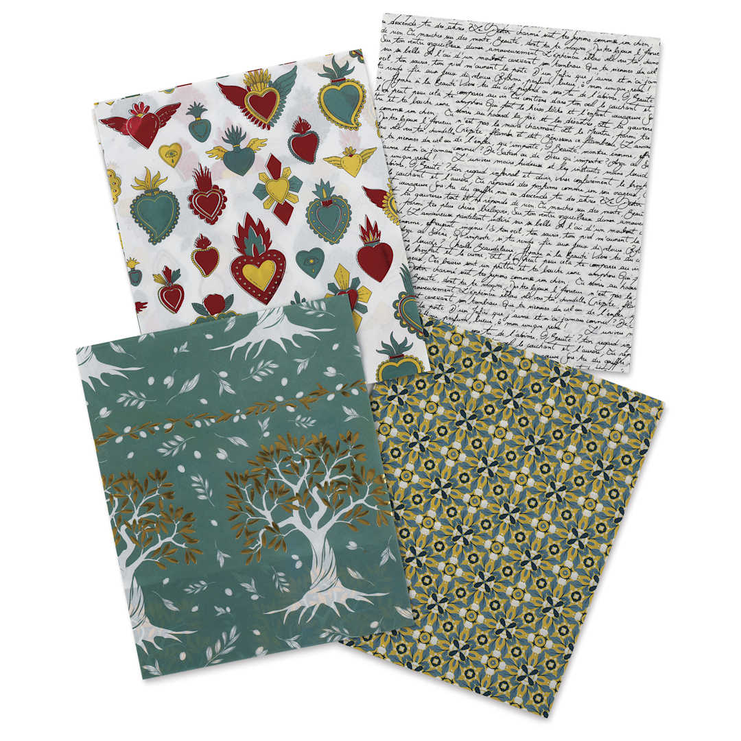 Open in modal - Decopatch Mix & Patch Paper Assortment - Set of 4, Spirituality, 30 cm x 40 cm