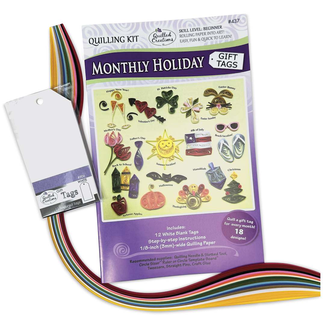 Open in modal - Quilled Creations Quilling Kit - Monthly Holiday Tags