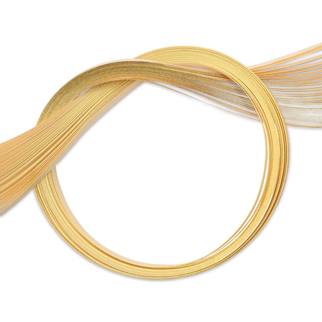 Open in modal - Quilled Creations Metallic Edge Gilded Quilling Paper - Pkg of 30, Gold Edge, Ivory, 1/8"