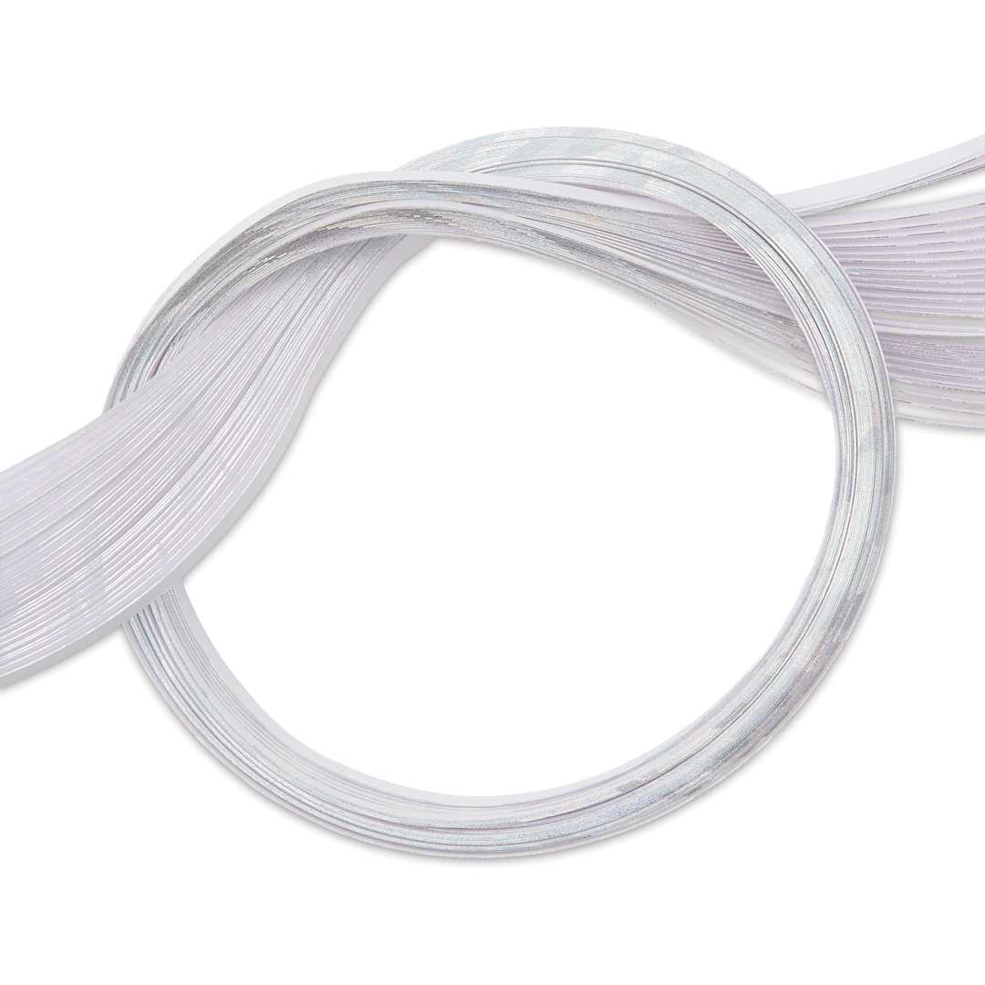 Open in modal - Quilled Creations Metallic Edge Gilded Quilling Paper - Pkg of 30, Holofoil Edge, Bright White, 1/8"