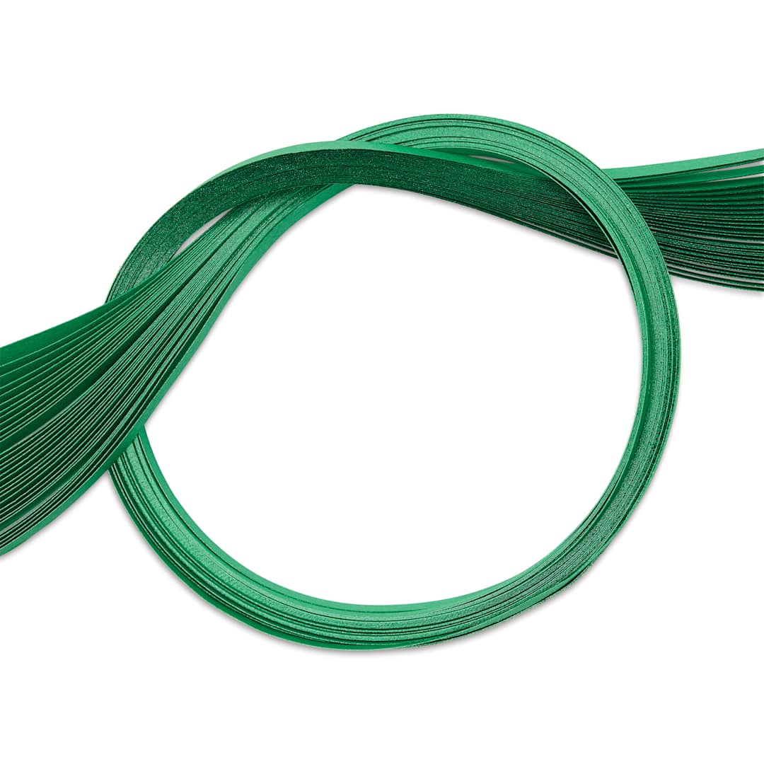 Open in modal - Quilled Creations Colored Edge Gilded Quilling Paper - Green, 1/8"