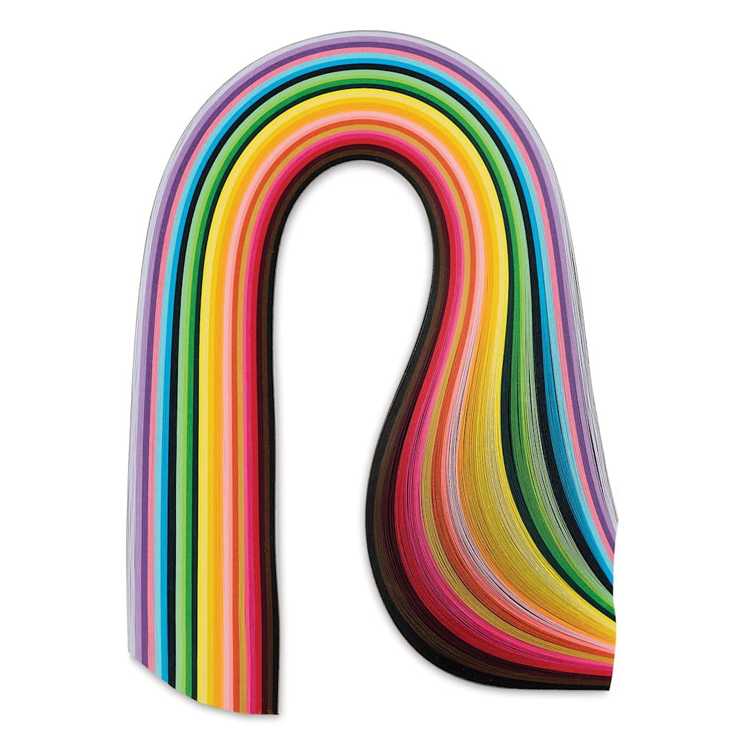 Open in modal - My Creative Camp Paper Quilling Strips - Pkg of 720. Set of 26 colors, Mixed, 38 cm x 7 mm