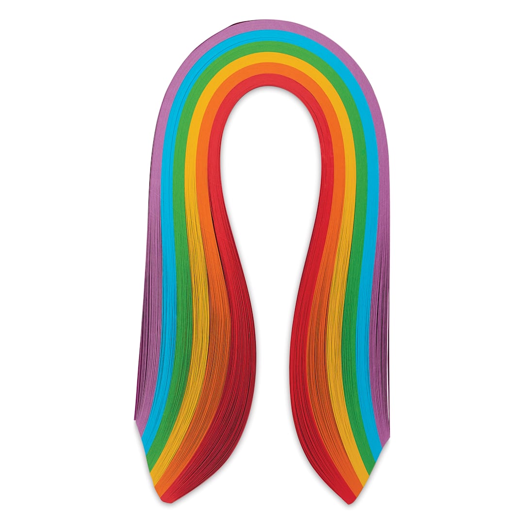 Open in modal - My Creative Camp Paper Quilling Strips - Pkg of 240. Set of 6 colors, Rainbow, 45 cm x 5 mm