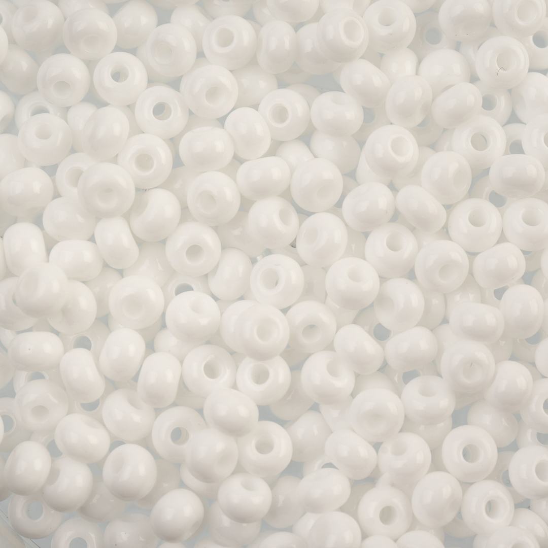 Open in modal - John Bead 6/0 Czech Glass Seed Beads - White