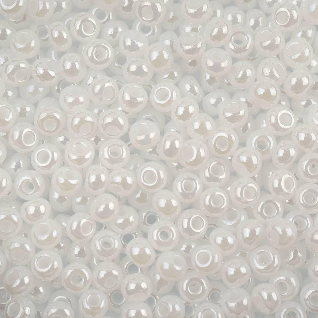 Open in modal - John Bead 6/0 Czech Glass Seed Beads - White Pearl