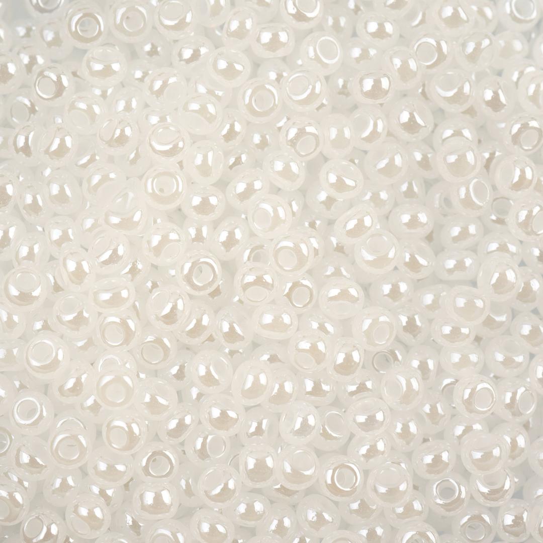 Open in modal -  John Bead 8/0 Czech Glass Seed Beads - White Pearl