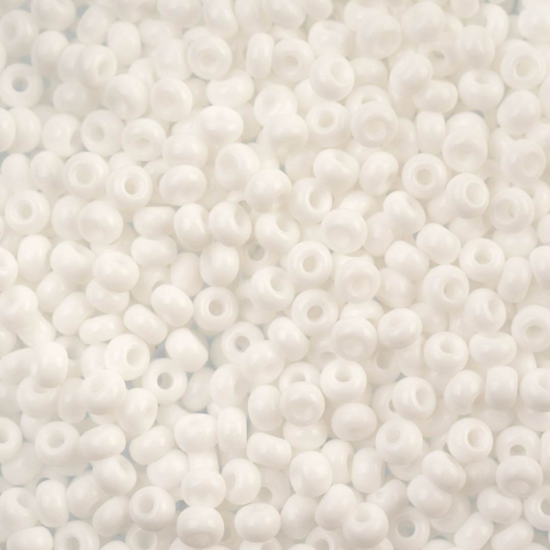 Open in modal -  John Bead 8/0 Czech Glass Seed Beads - Opaque White