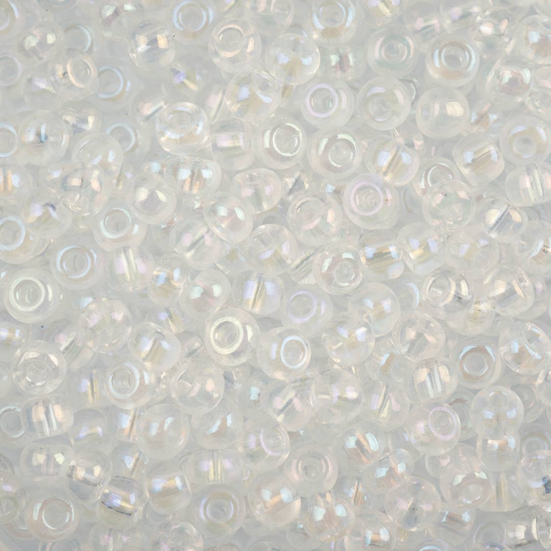 Open in modal - John Bead 6/0 Czech Glass Seed Beads - Crystal Aurora Borealis