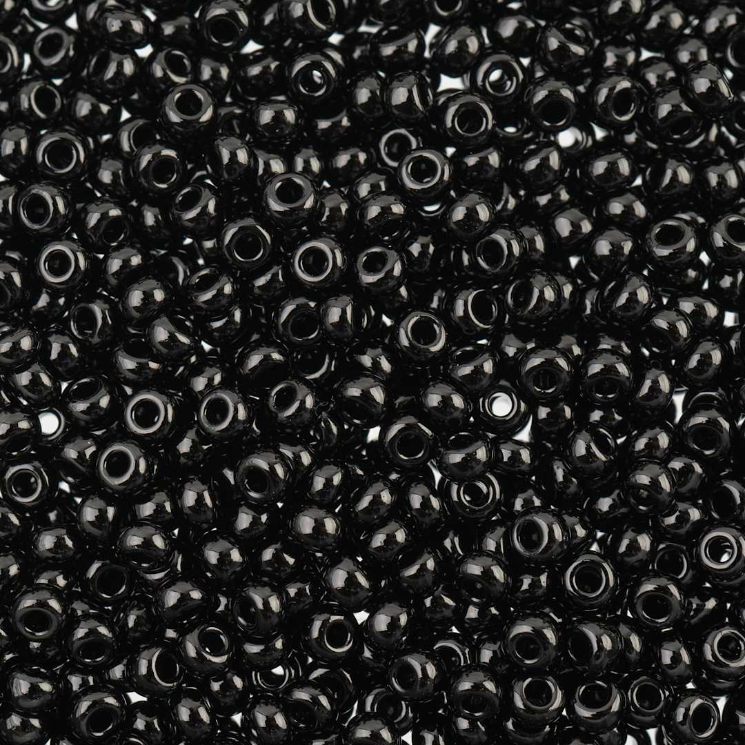 Open in modal -  John Bead 8/0 Czech Glass Seed Beads - Opaque Black