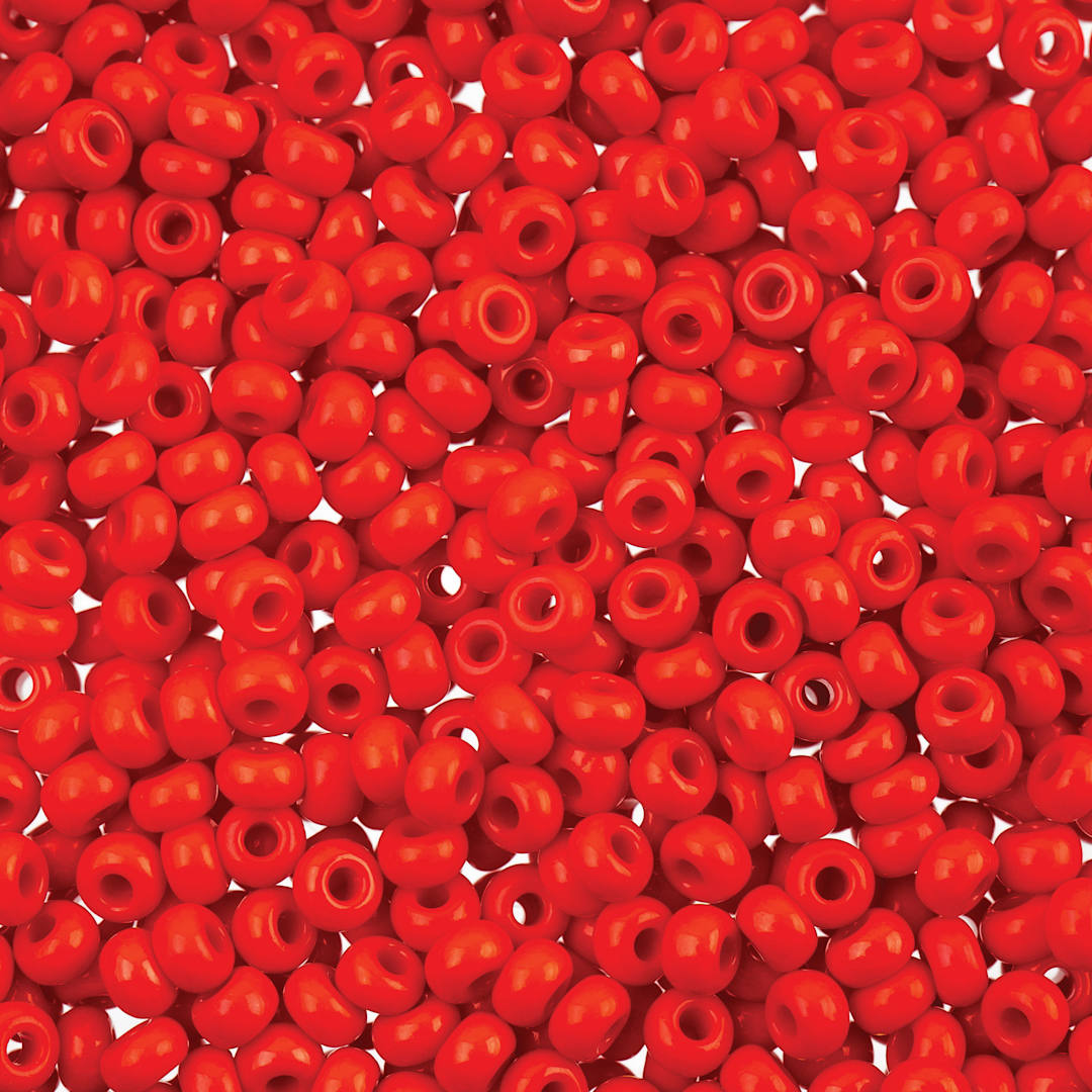 Open in modal -  John Bead 8/0 Czech Glass Seed Beads - Opaque Medium Red