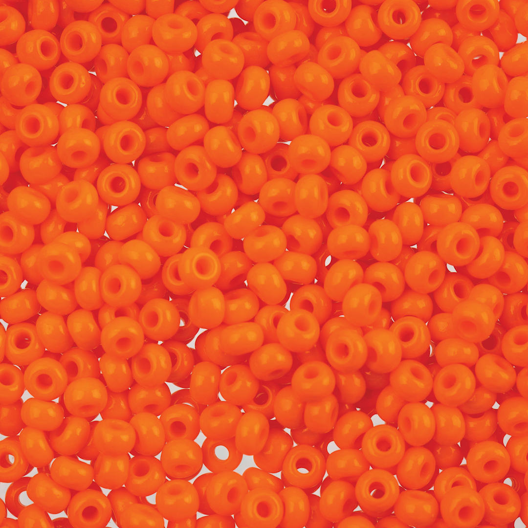 Open in modal -  John Bead 8/0 Czech Glass Seed Beads - Opaque Orange