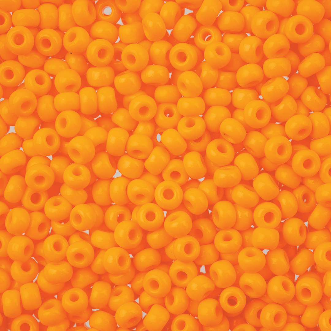 Open in modal -  John Bead 8/0 Czech Glass Seed Beads - Opaque Light Orange
