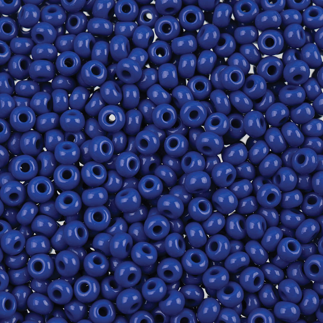 Open in modal -  John Bead 8/0 Czech Glass Seed Beads - Opaque Medium Royal Blue