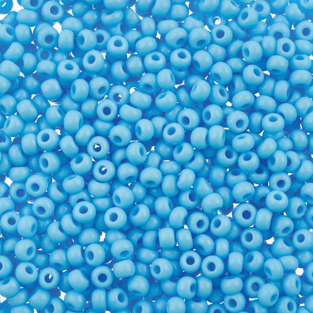 Open in modal -  John Bead 8/0 Czech Glass Seed Beads - Opaque Light Blue