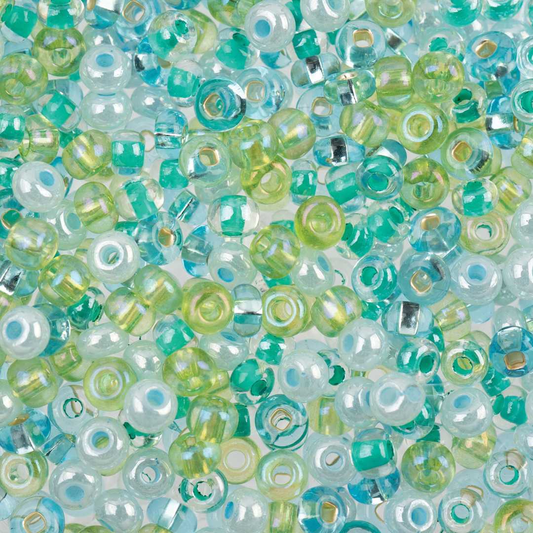 Open in modal - John Bead 6/0 Czech Glass Seed Beads - Angel Blue Mix