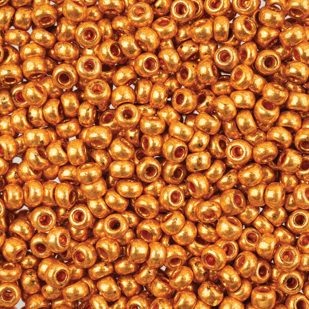 Open in modal - John Bead 8/0 Czech Glass Seed Beads - Metallic Gold
