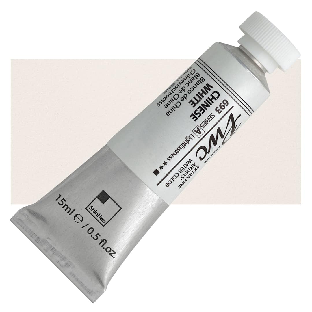 Open in modal - PWC Extra Fine Professional Watercolor - Chinese White, 15 ml, Tube and swatch
