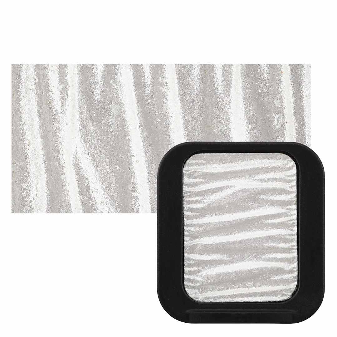 Open in modal - Finetec Premium Watercolor Pan - White (Pearlescent) pan and swatch