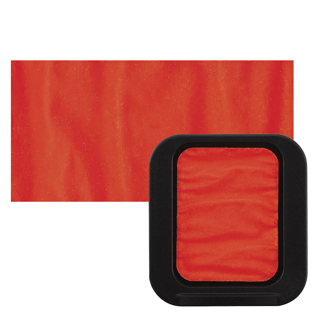 Open in modal - Finetec Premium Watercolor Pan - Neon Orange pan and swatch