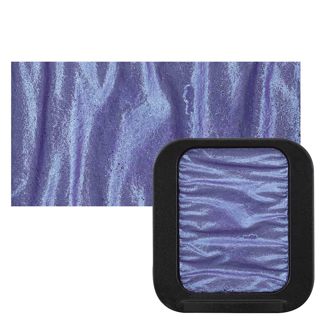 Open in modal - Finetec Premium Watercolor Pan - Blue Violet (Pearlescent) pan and swatch