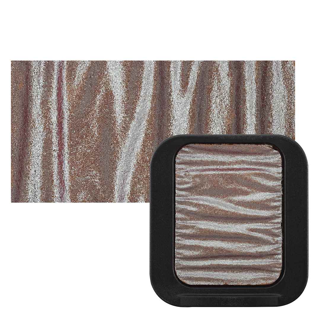 Open in modal - Finetec Premium Watercolor Pan - Turquoise/Red (Flip-Flop) pan and swatch