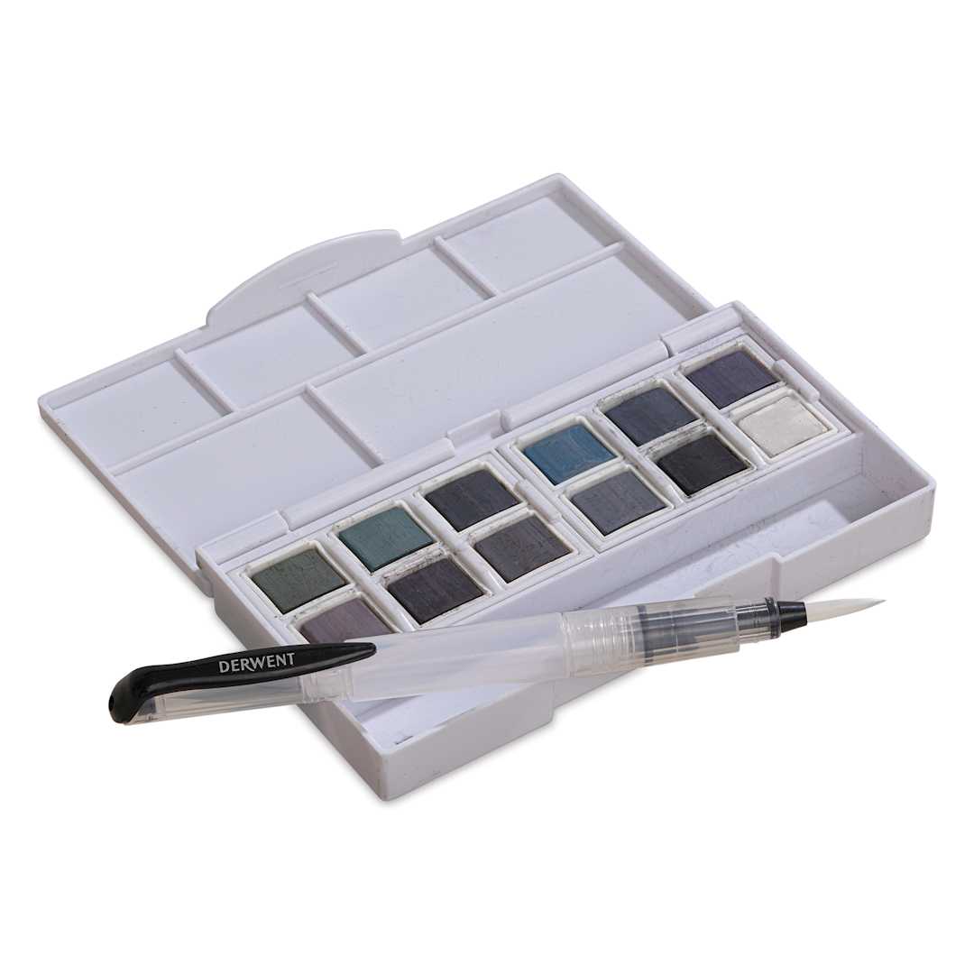 Open in modal - Derwent Tinted Charcoal Paint Pan Set - Set of 12, Assorted Colors