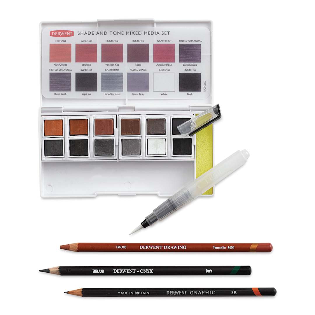 Open in modal - Derwent Shade and Tone Mixed Media Set (Set contents)