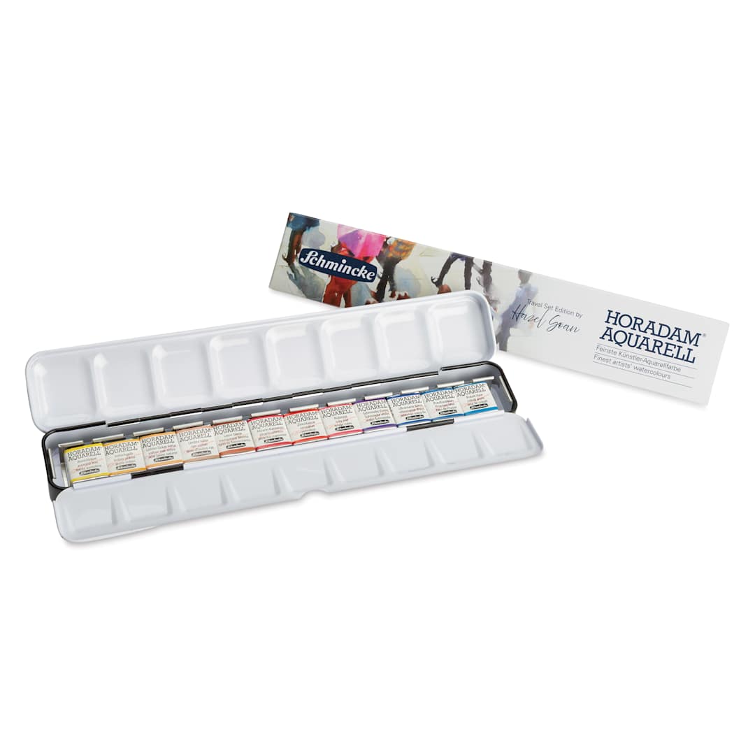 Open in modal - Schmincke Horadam Aquarell Watercolor Pans - Set of 12, Hazel Soan Colors, Half Pans