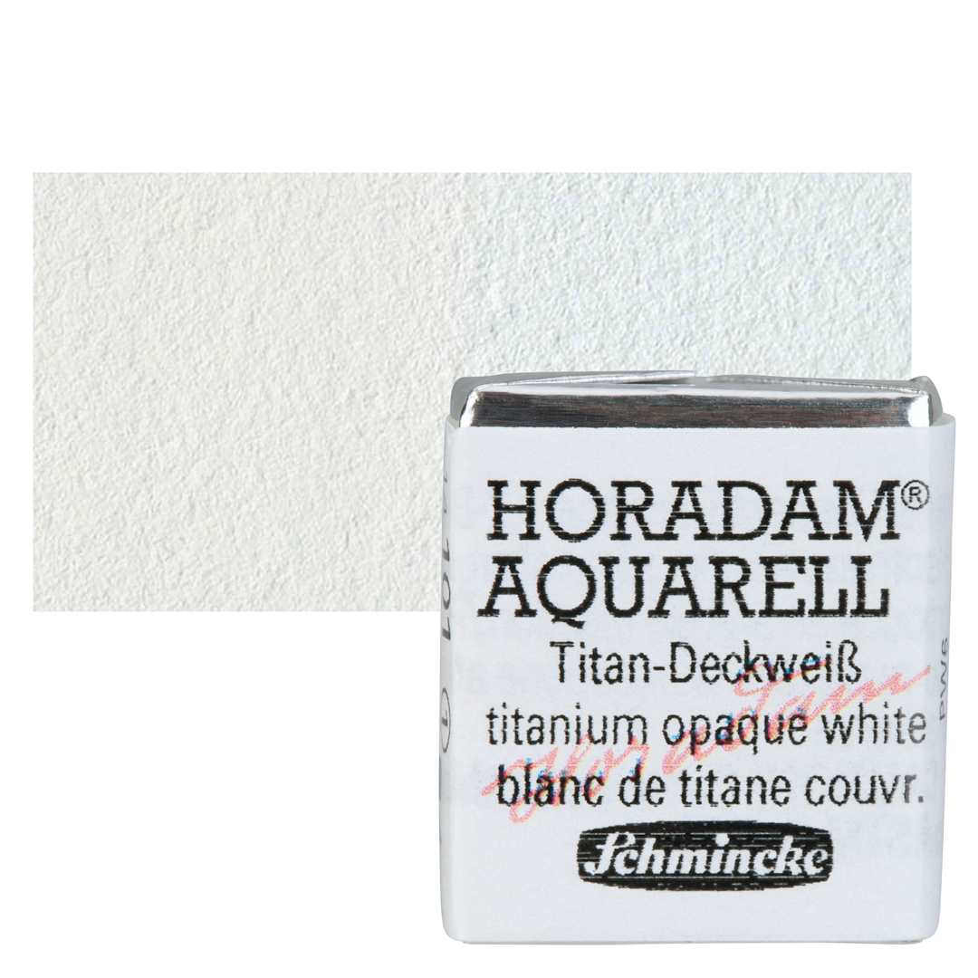 Open in modal - Schmincke Horadam Aquarell Watercolor - Titanium Opaque White, Half Pan and swatch