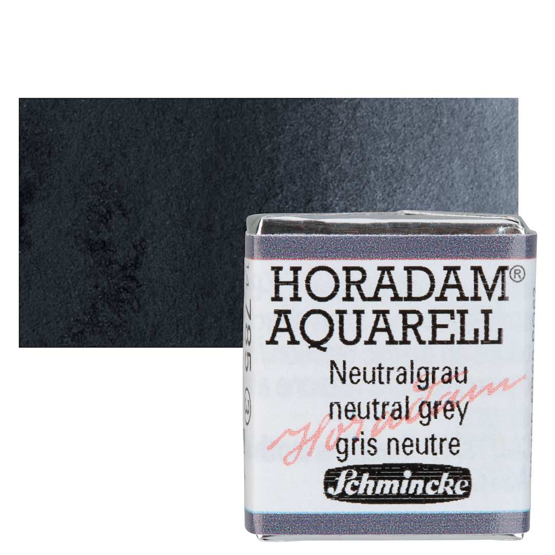 Open in modal - Schmincke Horadam Aquarell Watercolor - Neutral Grey, Half Pan and swatch