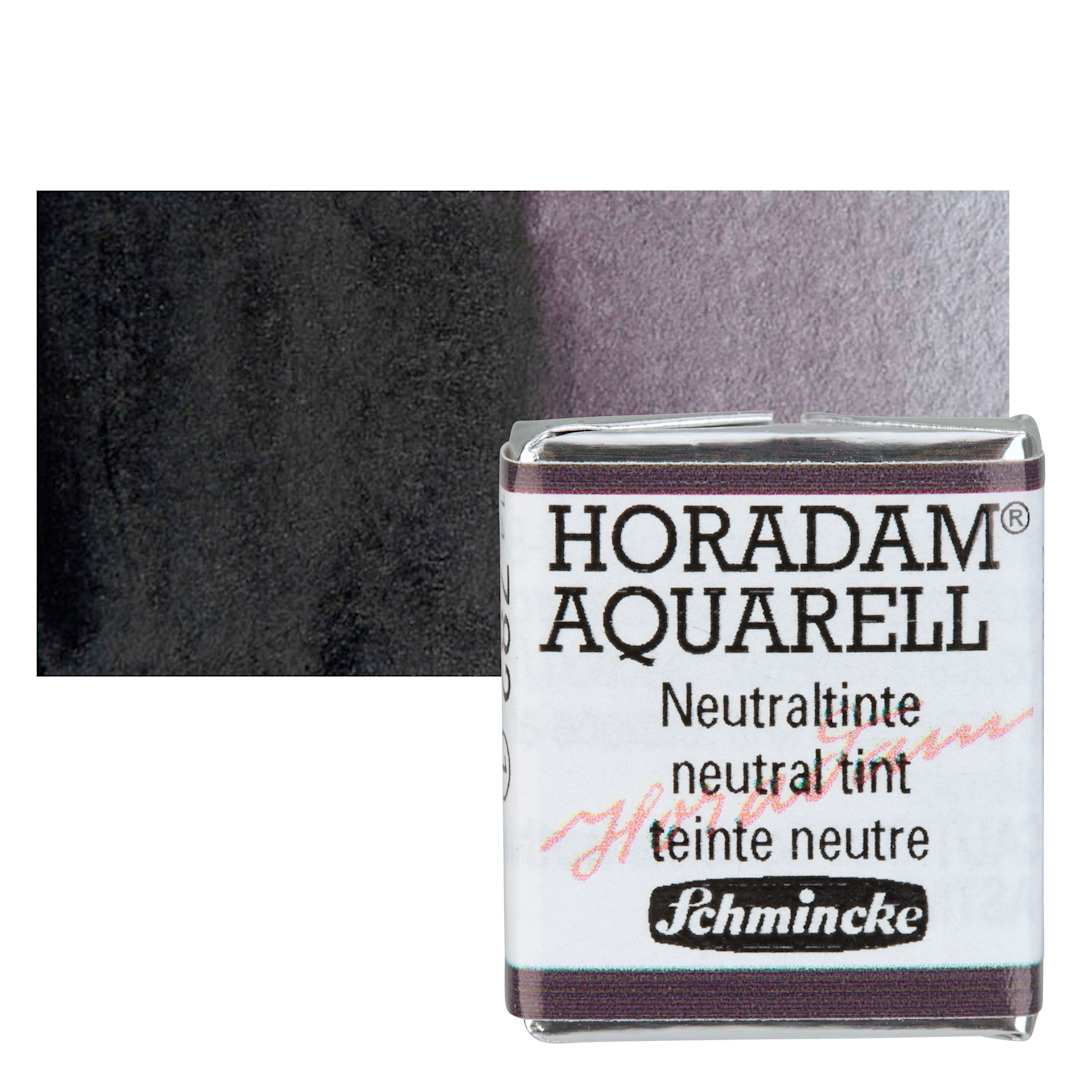 Open in modal - Schmincke Horadam Aquarell Watercolor - Neutral Tint, Half Pan and swatch