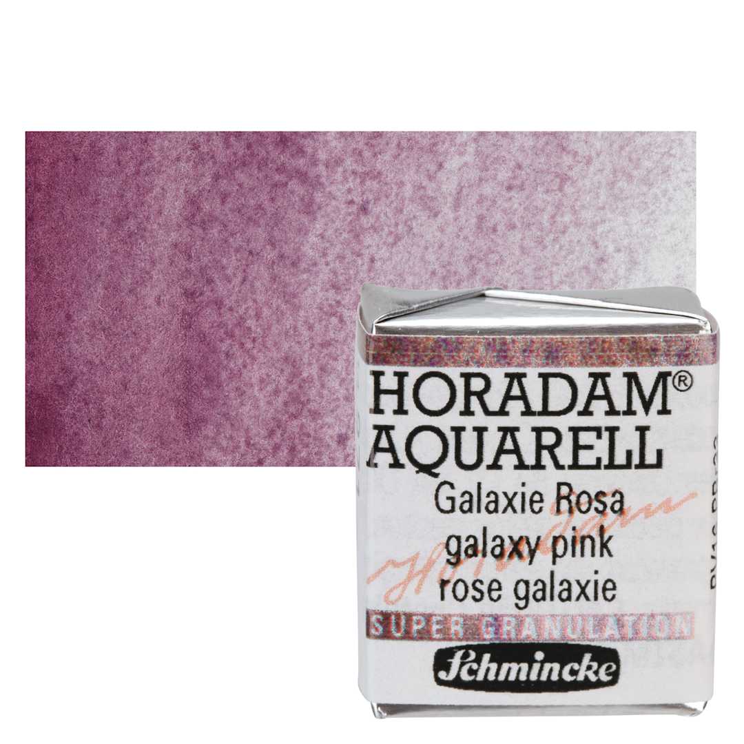 Open in modal - Schmincke Horadam Aquarell Artist Watercolor - Galaxy Pink, Supergranulation, Half Pan and swatch