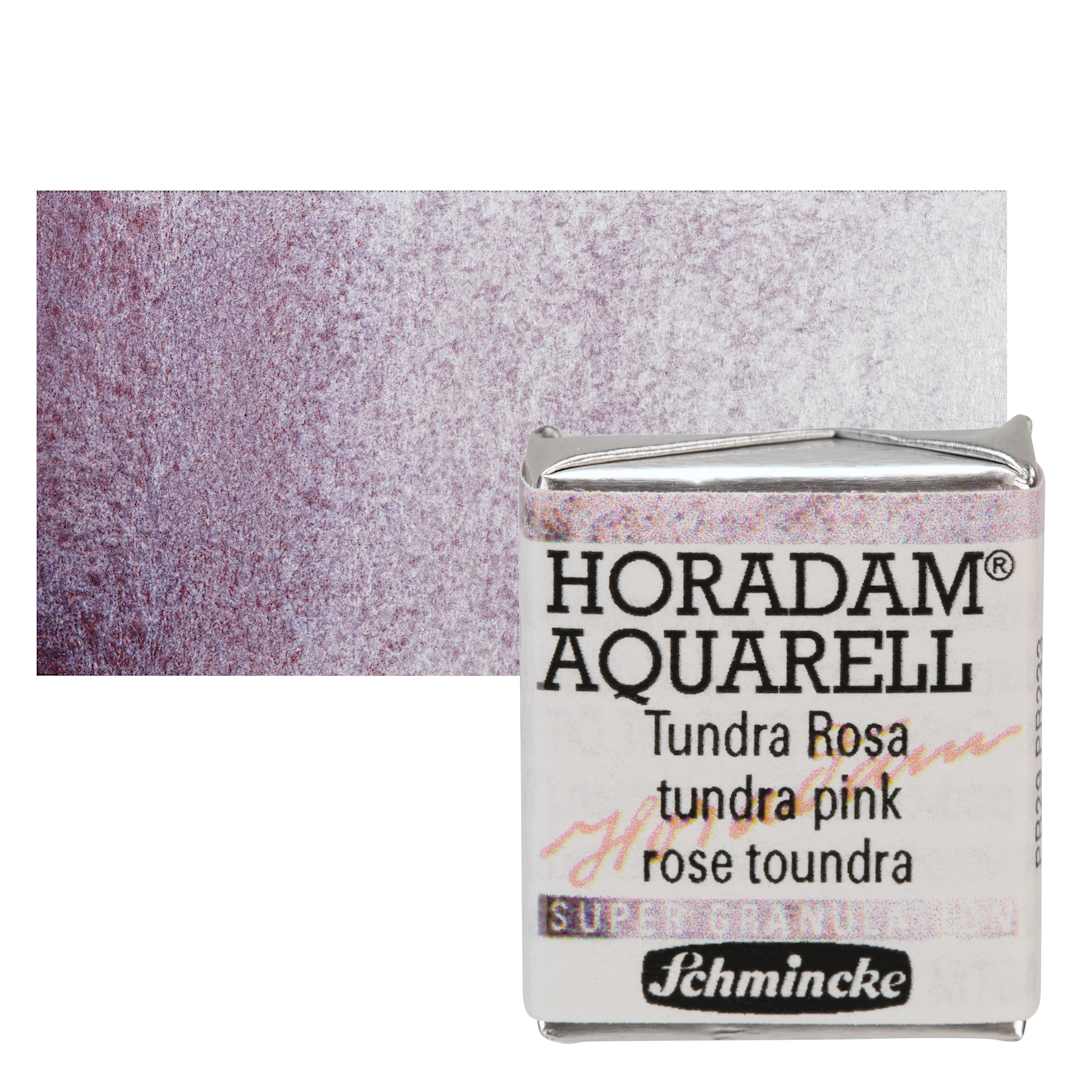 Open in modal - Schmincke Horadam Aquarell Artist Watercolor - Tundra Pink, Supergranulation, Half Pan and swatch