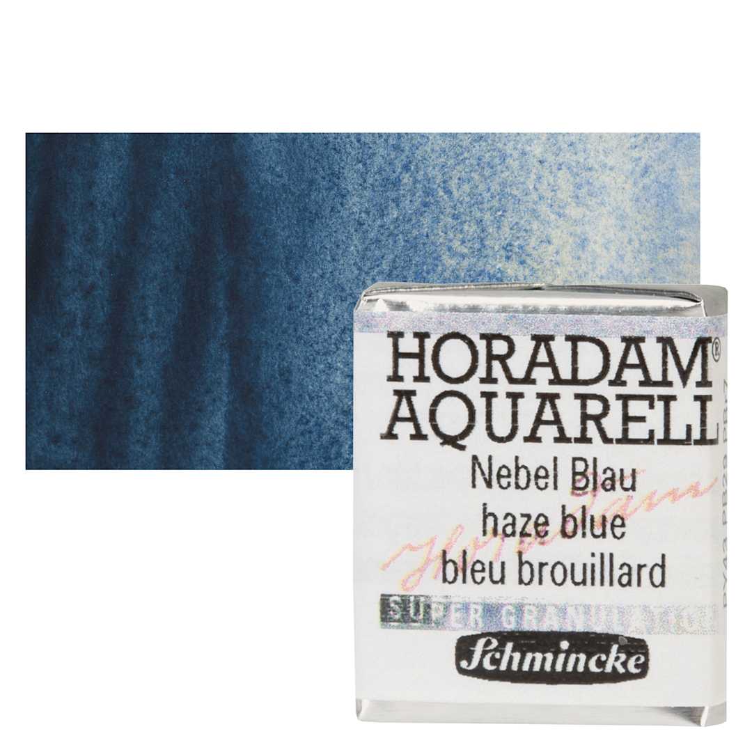 Open in modal - Schmincke Horadam Aquarell Watercolor - Haze Blue, Half Pan and swatch