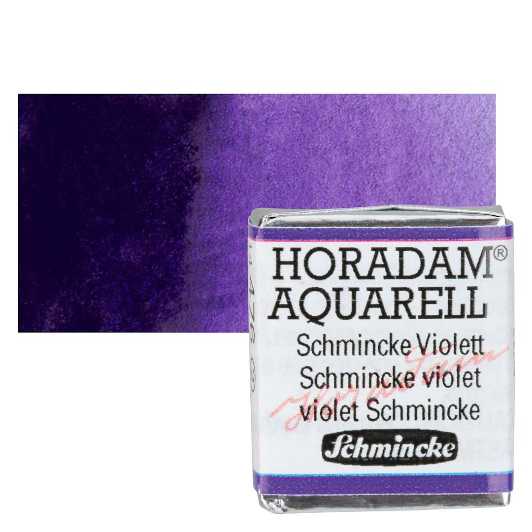 Open in modal - Schmincke Horadam Aquarell Watercolor - Schmincke Violet, Half Pan and swatch