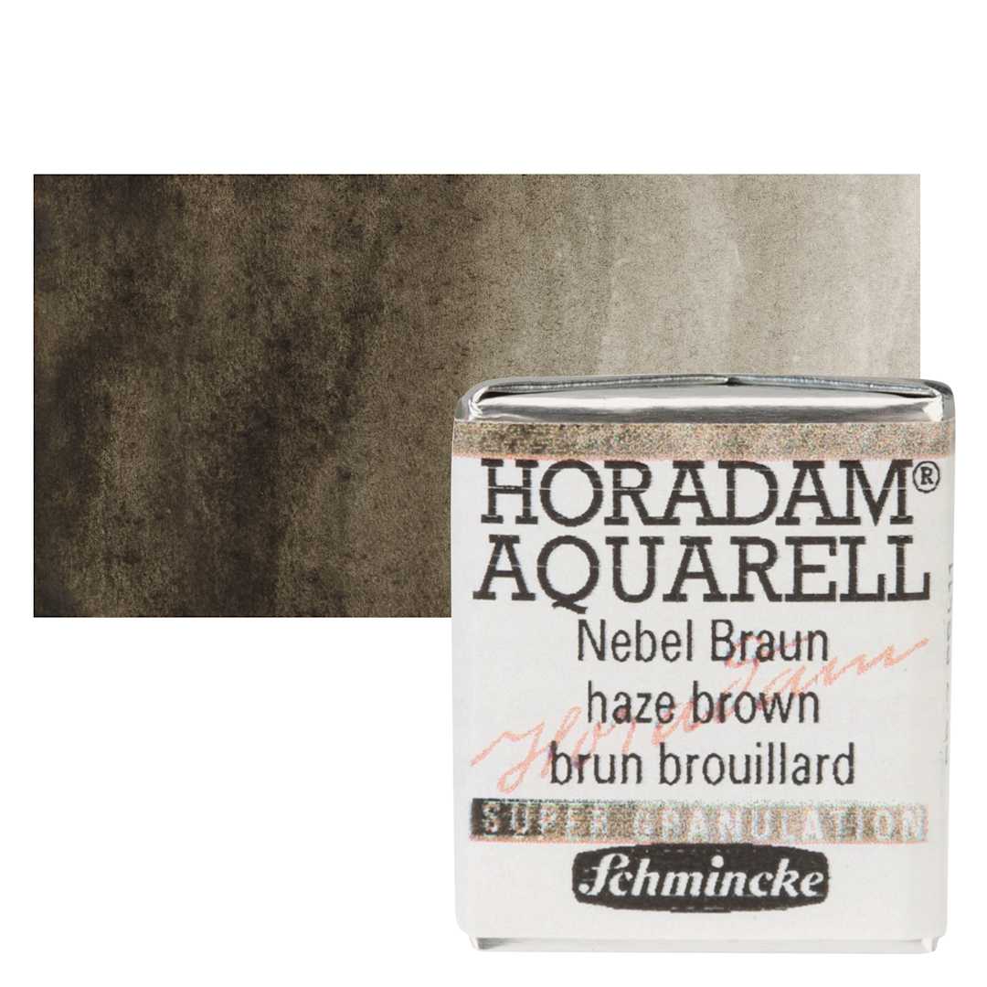 Open in modal - Schmincke Horadam Aquarell Watercolor - Haze Brown, Half Pan and swatch